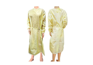 PROTECTIVE PROCEDURE GOWN, LARGE YELLOW, NONSTERILE, AAMI LEVEL 1, DISPOSABLE (10/BG) by Cypress