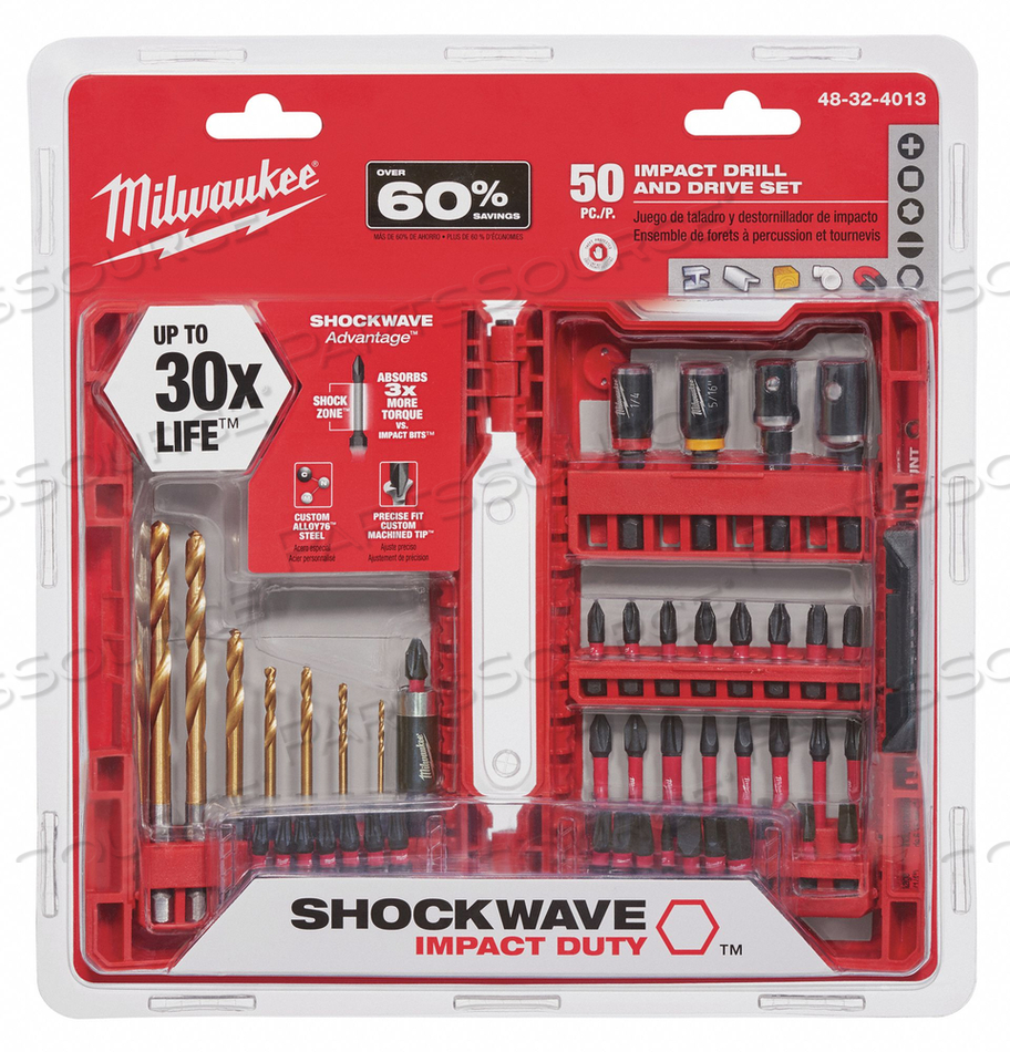 48-32-4013 MILWAUKEE SHOCKWAVE 50-PIECE IMPACT DUTY DRILL AND DRIVE SET by Milwaukee Electric Tools 48-32-4013 MILWAUKEE SHOCKWAVE 50-PIECE IMPACT DUTY DRILL AND DRIVE SET by Milwaukee Electric Tools
