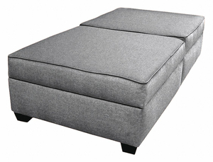 TWIN BED/BENCH 72 WX18 H GRAY UPHOLSTERY by Duobed