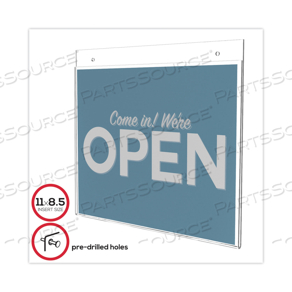 CLASSIC IMAGE WALL-MOUNT SIGN HOLDER, LANDSCAPE, 11 X 8.5, CLEAR by Deflecto