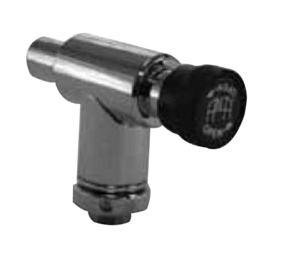 RIGHT ANGLE SCAVENGING THROTTLING VALVE, 3/4 IN-20 MALE X 19 MM MALE, CHROME PLATED BRASS by Anesthesia Associates