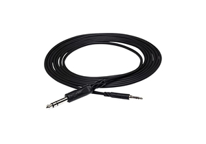 STEREO INTERCONNECT AUDIO ADAPTER CABLE, BLACK, 3.5 MM TRS, 1/4 IN TRS, 5 FT by Liberty Wire & Cable