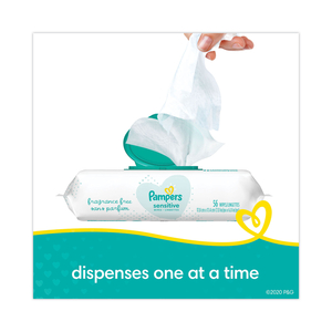 SENSITIVE BABY WIPES, 6.8 X 7,  UNSCENTED, WHITE, 56/PACK by Pampers