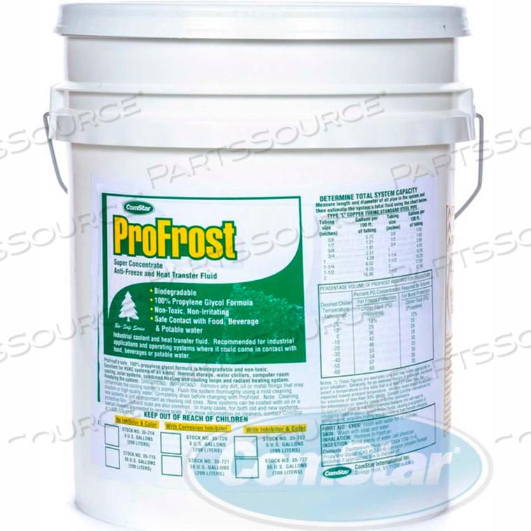 PROFROST CI 100% PROPYLENE GLYCOL WITH CORROSION INHIBITOR & COLOR 5 GALLONS by Comstar International Inc