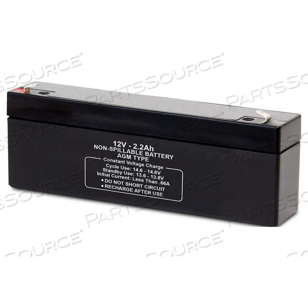 SEALED LEAD ACID BATTERY, 12V DC, 2.2 AH CAPACITY, 2.4 IN HT, 1.4 IN WD, 7.01 IN DP by Approved Vendor SEALED LEAD ACID BATTERY, 12V DC, 2.2 AH CAPACITY, 2.4 IN HT, 1.4 IN WD, 7.01 IN DP by Approved Vendor
