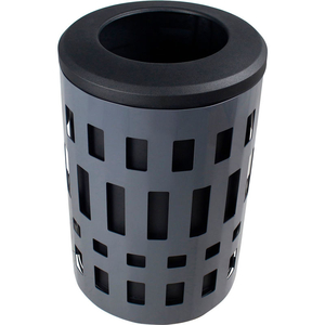 VANCOUVER OUTDOOR WASTE RECEPTACLE, 45 GALLON - DARK GREY/BLACK by Busch Systems International Inc VANCOUVER OUTDOOR WASTE RECEPTACLE, 45 GALLON - DARK GREY/BLACK by Busch Systems International Inc