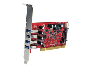 4 PORT PCI SUPERSPEED USB 3.0 ADAPTER CARD WITH SATA / SP4 POWER - USB ADAPTER - PCI-X LOW PROFILE - USB 3.0 X 4 - RED by StarTech.com Ltd.