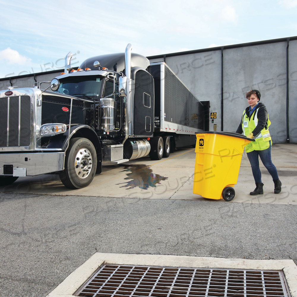PIG OIL-ONLY SPILL KIT IN HIGH-VISIBILITY MOBILE CONTAINER by New Pig Corporation