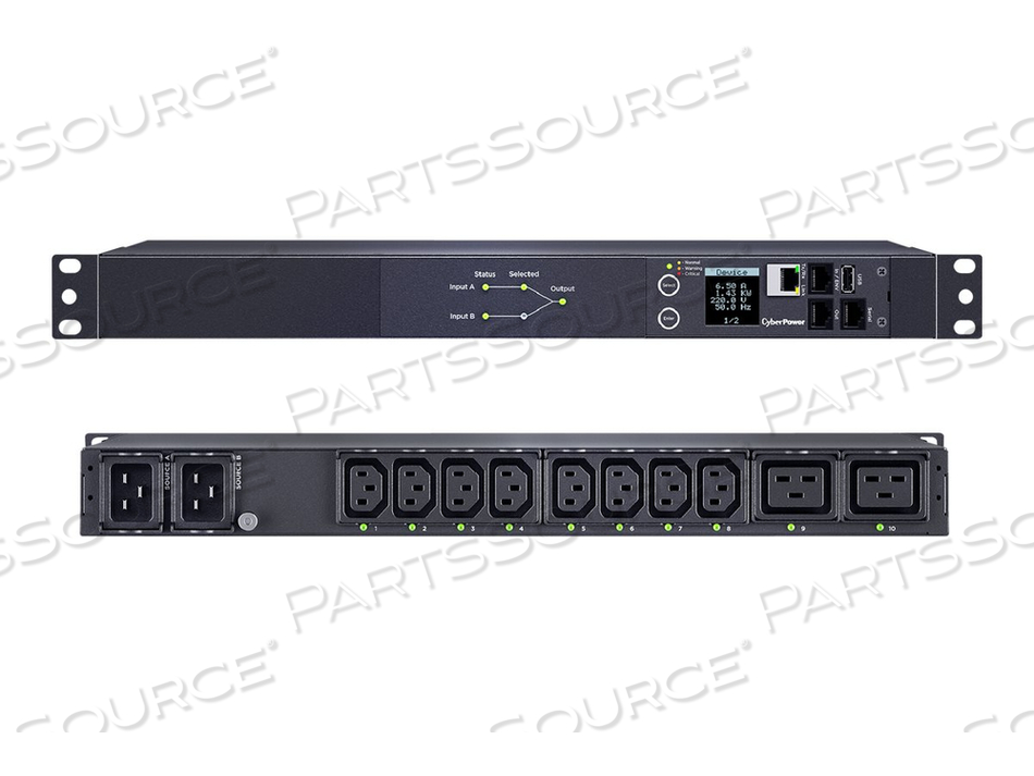 SWITCHED ATS PDU44006, POWER DISTRIBUTION UNIT (RACK-MOUNTABLE), AC 200-240 V, 1-PHASE, ETHERNET, SERIAL, INPUT: 2 X NEMA L6-20P, OUTPUT CON by CyberPower SWITCHED ATS PDU44006, POWER DISTRIBUTION UNIT (RACK-MOUNTABLE), AC 200-240 V, 1-PHASE, ETHERNET, SERIAL, INPUT: 2 X NEMA L6-20P, OUTPUT CON by CyberPower