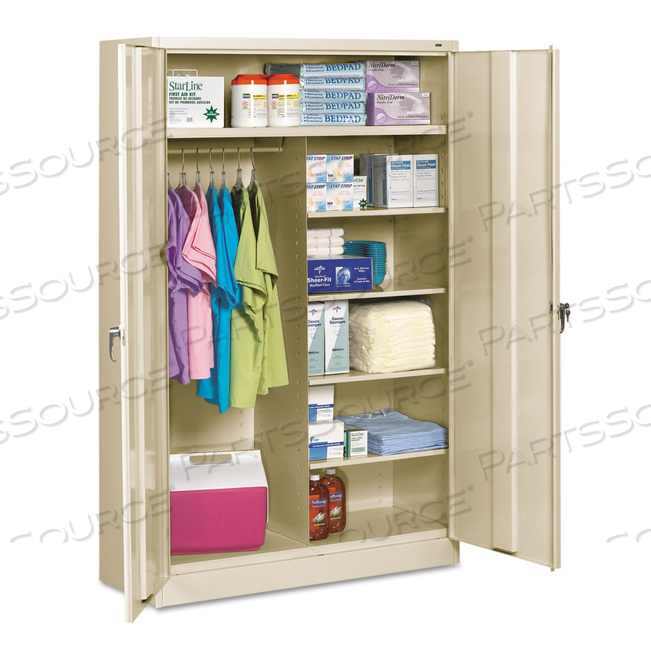 JUMBO ALL-WELDED STORAGE CABINET, 48"WX24"DX78"H, CHAMPAGNE PUTTY by Tennsco Corp. JUMBO ALL-WELDED STORAGE CABINET, 48"WX24"DX78"H, CHAMPAGNE PUTTY by Tennsco Corp.