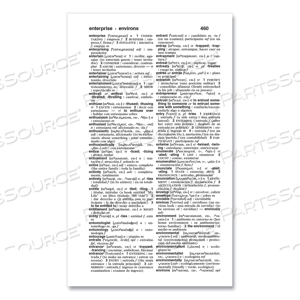 SPANISH-ENGLISH DICTIONARY, PAPERBACK, 928 PAGES by Merriam Webster SPANISH-ENGLISH DICTIONARY, PAPERBACK, 928 PAGES by Merriam Webster