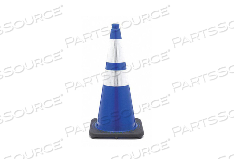 TRAFFIC CONE, NOT APPROVED FOR ROADWAY USE, REFLECTIVE, GRIP TOP WITH BLACK BASE, 28 IN CONE HT, PVC by JBC Safety Plastic, Inc. TRAFFIC CONE, NOT APPROVED FOR ROADWAY USE, REFLECTIVE, GRIP TOP WITH BLACK BASE, 28 IN CONE HT, PVC by JBC Safety Plastic, Inc.
