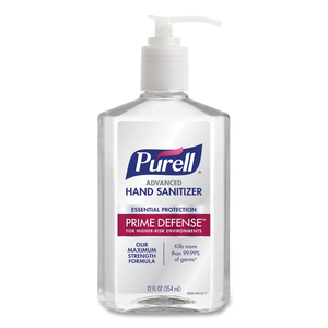 PRIME DEFENSE ADVANCED 85% ALCOHOL GEL HAND SANITIZER, 12 OZ PUMP BOTTLE, CLEAN SCENT by Purell
