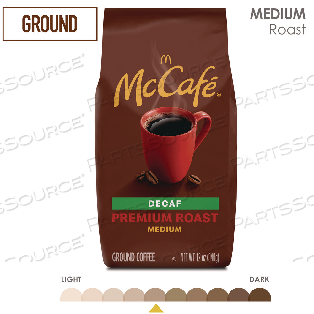 GROUND COFFEE, PREMIUM ROAST DECAF, 12 OZ BAG by McCafe GROUND COFFEE, PREMIUM ROAST DECAF, 12 OZ BAG by McCafe