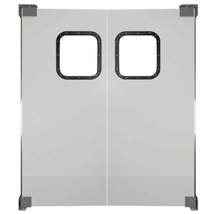 LIGHT TO MEDIUM DUTY SERVICE DOOR DOUBLE PANEL GRAY 4' X 7' by Chase Industries, Inc.