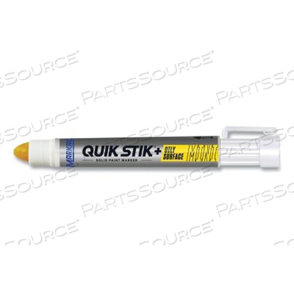 QUIK STIK+ OILY SURFACE MINI SOLID PAINT MARKER, 5/16 IN DIA MEDIUM BULLET, YELLOW by Nissen QUIK STIK+ OILY SURFACE MINI SOLID PAINT MARKER, 5/16 IN DIA MEDIUM BULLET, YELLOW by Nissen