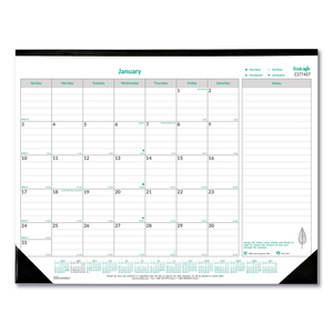 ECOLOGIX MONTHLY DESK PAD CALENDAR, 22 X 17, WHITE/GREEN SHEETS, BLACK BINDING/CORNERS, 12-MONTH (JAN TO DEC): 2023 by Brownline ECOLOGIX MONTHLY DESK PAD CALENDAR, 22 X 17, WHITE/GREEN SHEETS, BLACK BINDING/CORNERS, 12-MONTH (JAN TO DEC): 2023 by Brownline