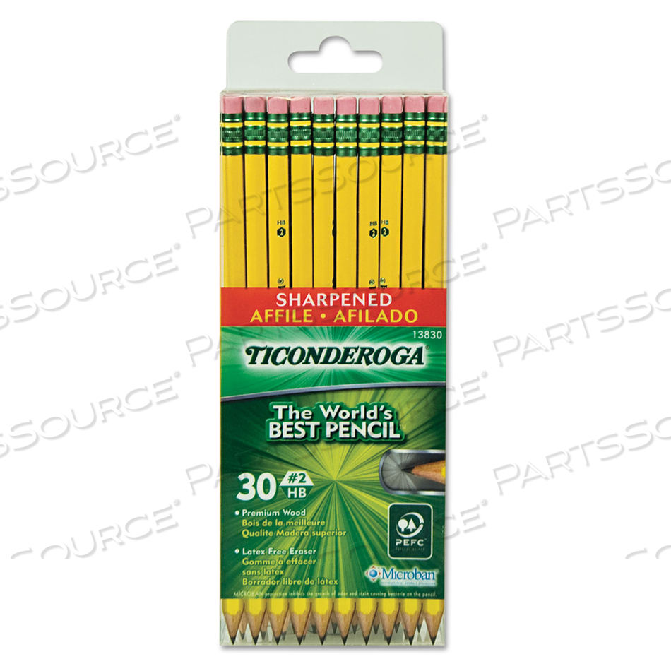 PRE-SHARPENED PENCIL, HB (#2), BLACK LEAD, YELLOW BARREL by Dixon Ticonderoga
