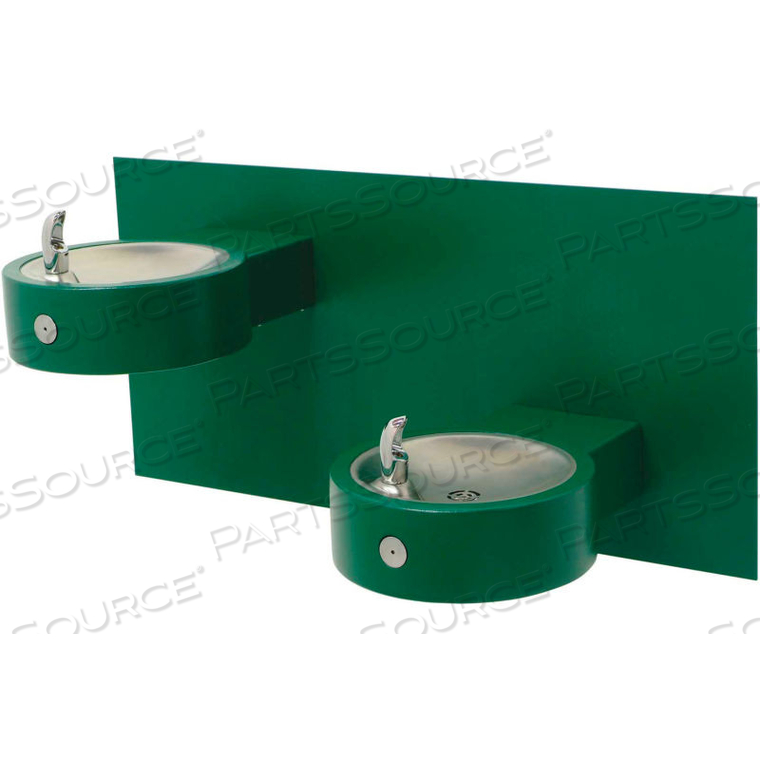 MURDOCK BARRIER FREE FREEZE RESISTANT BI-LEVEL WALL MOUNT OUTDOOR DRINKING FOUNTAIN 