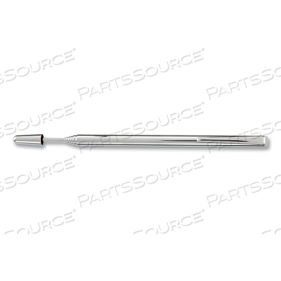 SLIMLINE PEN-SIZE POCKET POINTER WITH CLIP, EXTENDS TO 24.5", SILVER by Apollo Audio Visual