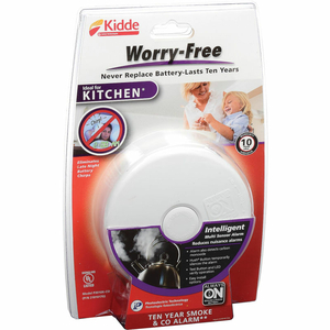 P3010K-CO WORRY-FREE SMOKE & CO ALARM, KITCHEN, 10-YEAR SEALED LITHIUM BATTERY OPERATED by Kidde