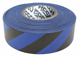 FLAGGING TAPE BLUE/BLK 300FT X 1-3/16IN by Presco