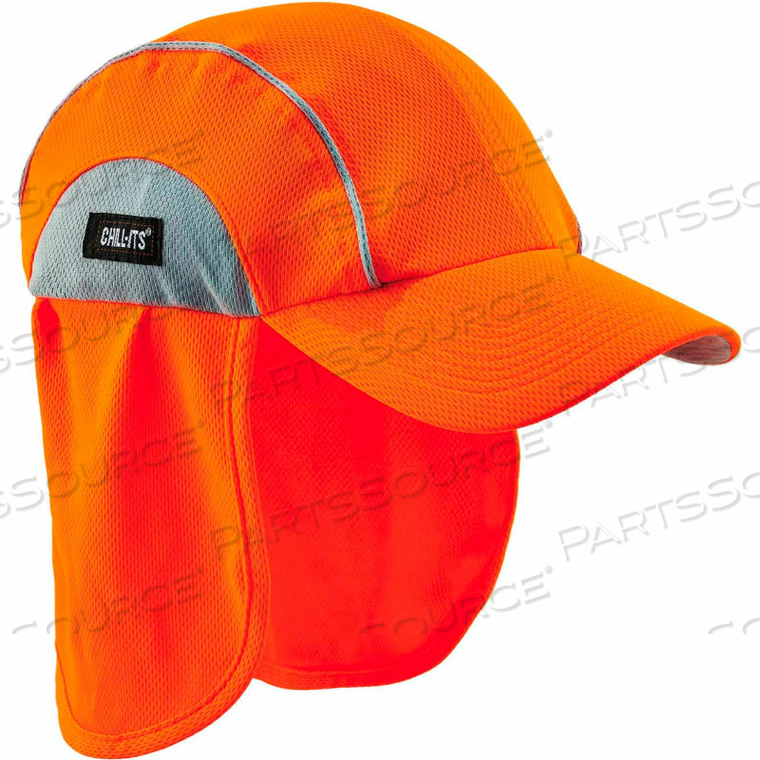 6650 HIGH PERFORMANCE HAT W/ NECK SHADE, ORANGE, ONE SIZE by Ergodyne