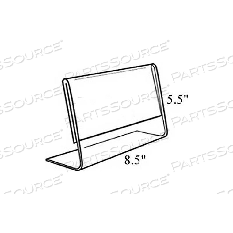 HORIZONTAL SLANTED L-SHAPED ACRYLIC SIGN HOLDER, 8.5" X 5.5" - PKG QTY 10 by Azar International