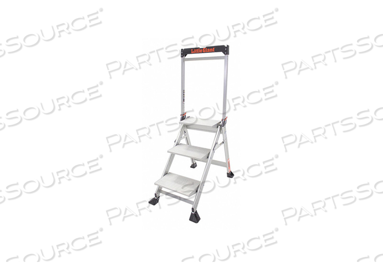 JUMBO STEP ALUMINUM LADDER - 375 LB. CAPACITY, 3 STEP by Little Giant