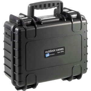 TYPE 3000 MEDIUM OUTDOOR WATERPROOF CASE W/ SPONGE INSERT FOAM 14-1/4"L X 11-3/4"W X6-3/4H, BLACK by B&W North America