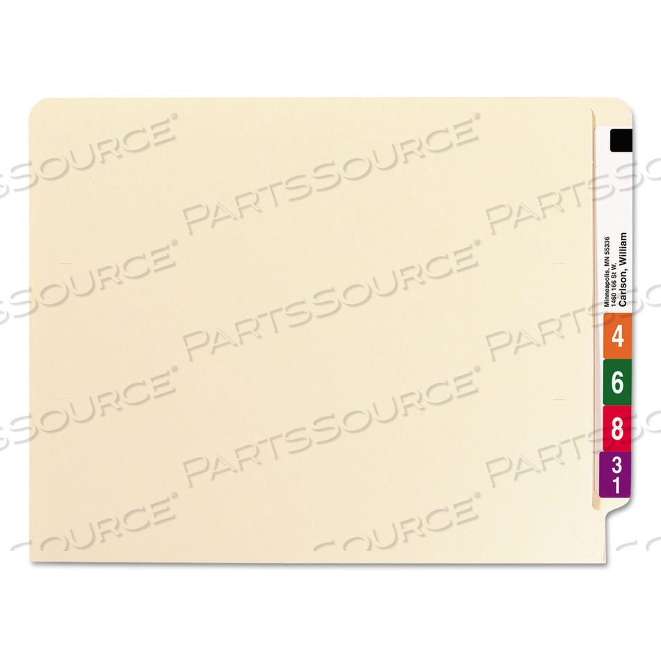 HEAVYWEIGHT MANILA END TAB FOLDERS, 9.5" HIGH FRONT, STRAIGHT 1-PLY TABS, LETTER SIZE, 0.75" EXPANSION, MANILA by Smead