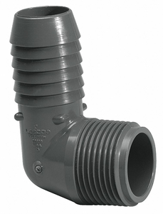 90° INSERT ELBOW, 1/2 IN X 1/2 IN FITTING PIPE SIZE, MALE INSERT X MALE NPT, 200 PSI, GRAY by Lasco 90° INSERT ELBOW, 1/2 IN X 1/2 IN FITTING PIPE SIZE, MALE INSERT X MALE NPT, 200 PSI, GRAY by Lasco