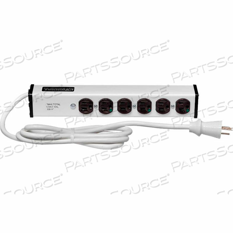 ULM6-15 15 FT. 6-OUTLET 15-AMP MEDICAL GRADE POWER STRIP SURGE PROTECTOR by Wiremold