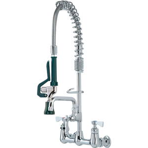 ROYAL SERIES 8 IN WALL MOUNT SPACE SAVER PRE-RINSE WITH ADD-ON FAUCET, 8 IN SPOUT by Krowne