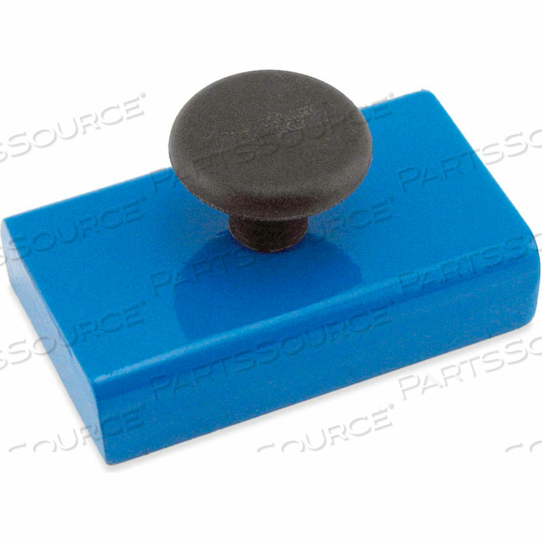 CERAMIC RECTANGULAR BASE MAGNETS WITH KNOB 20 LBS. PULL BLUE POWDER COAT by Master Magnetics, Inc. (The Magnet Source)