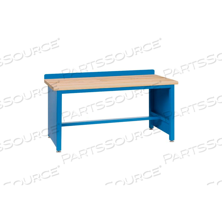 TECHNICAL WORKBENCH WITH TECH LEGS, BUTCHER BLOCK TOP - BLUE 