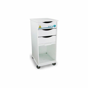 WHITE MRI CORE SP LAB CART WITH CLEAR SLIDING DOOR, 15"W X 19"D X 33"H by TrippNT, Inc