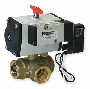 BALL VALVE 2 IN NPT SPRING RETURN BRASS by Dynaquip Controls