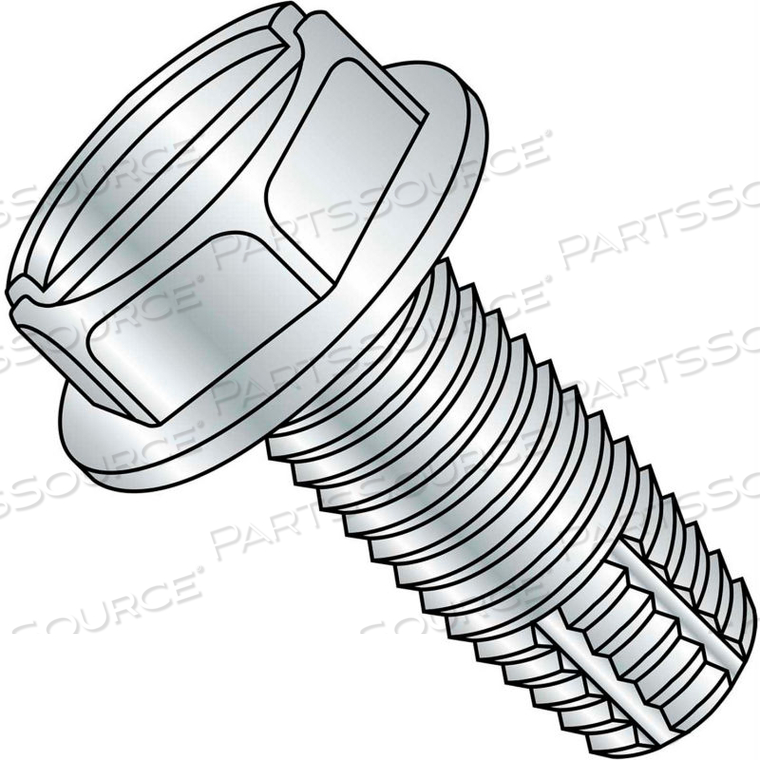 3/8-16X4 SLOTTED INDENTED HEX WASHER THREAD CUTTING SCREW TYPE F FULL THRD ZINC, PKG OF 300 by Kanebridge Corporation