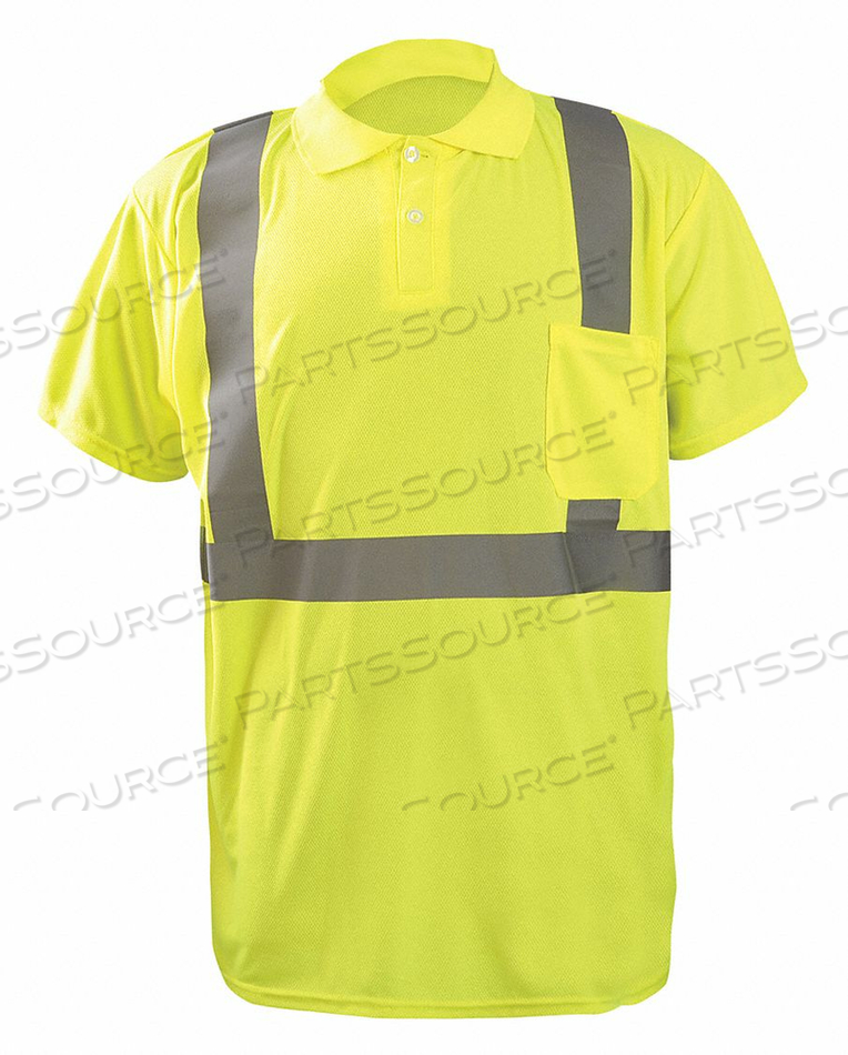 BIRDSEYE POLO, WICKING & COOLING, SHORT SLEEVE, CLASS 2, YELLOW, 2XL by Occunomix