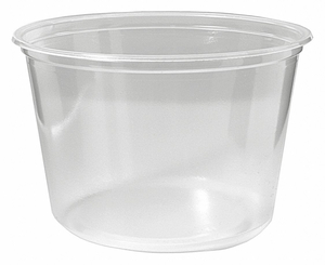 DISPOSABLE CARRY-OUT FOOD CONTAINER, PLASTIC, 1 COMPARTMENTS, CLEAR by Fabrikal