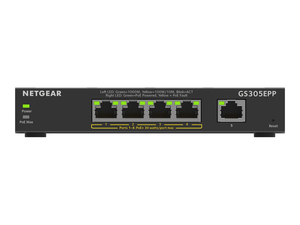 PLUS GS305EPP, SWITCH, MANAGED, 5 X 10/100/1000 (4 POE+), DESKTOP, WALL-MOUNTABLE, POE+ (120 W) by Netgear