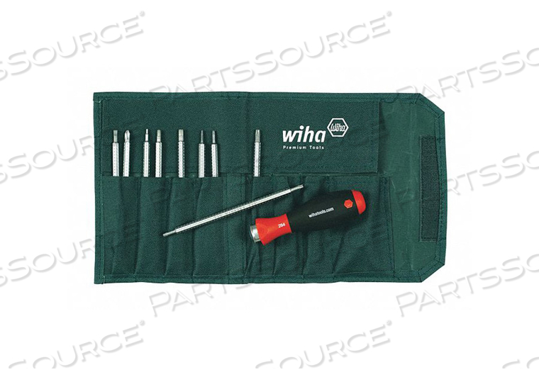 BLADE SET COMBINATION CRM-72 TOOL STEEL HARD CHROMED SLOTTED/PHILLIPS/TORX/HEX HEAD by Wiha Tools