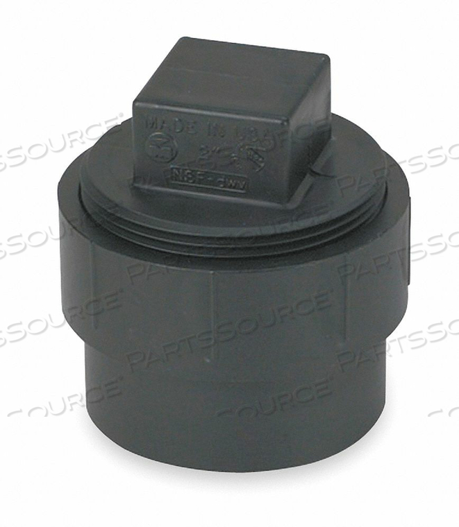 CLEANOUT ADAPTER WITH PLUG, 1 1/2 IN X 1 1/2 IN FITTING PIPE SIZE, SCHEDULE 40, BLACK by Charlotte Pipe And Foundry Co. CLEANOUT ADAPTER WITH PLUG, 1 1/2 IN X 1 1/2 IN FITTING PIPE SIZE, SCHEDULE 40, BLACK by Charlotte Pipe And Foundry Co.