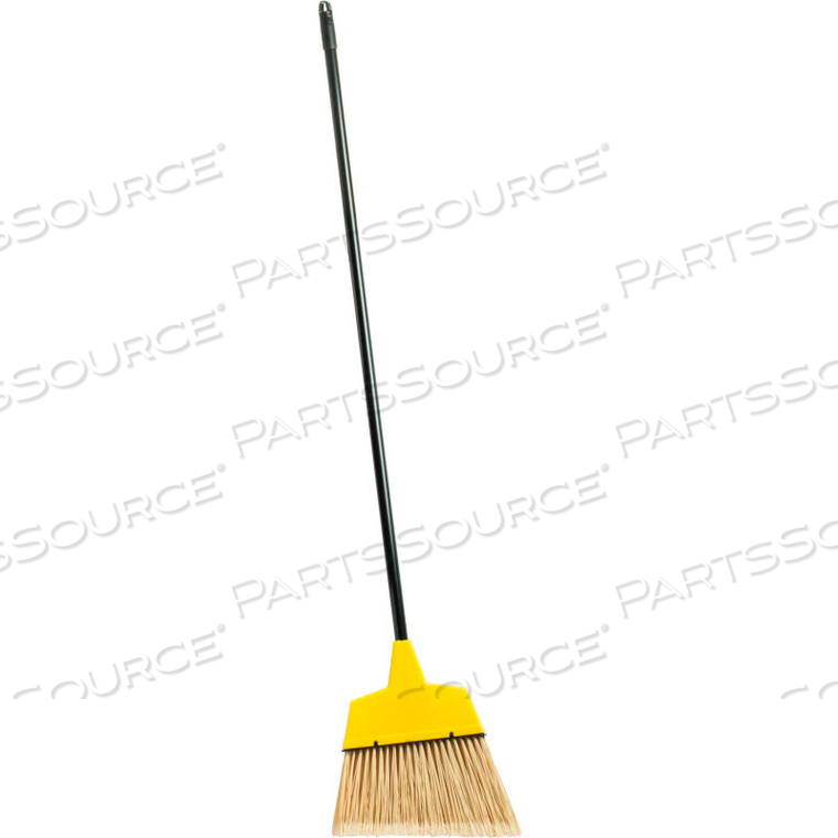 12" WIDE ANGLE BROOM W/47" LONG HANDLE, YELLOW by Genuine Joe