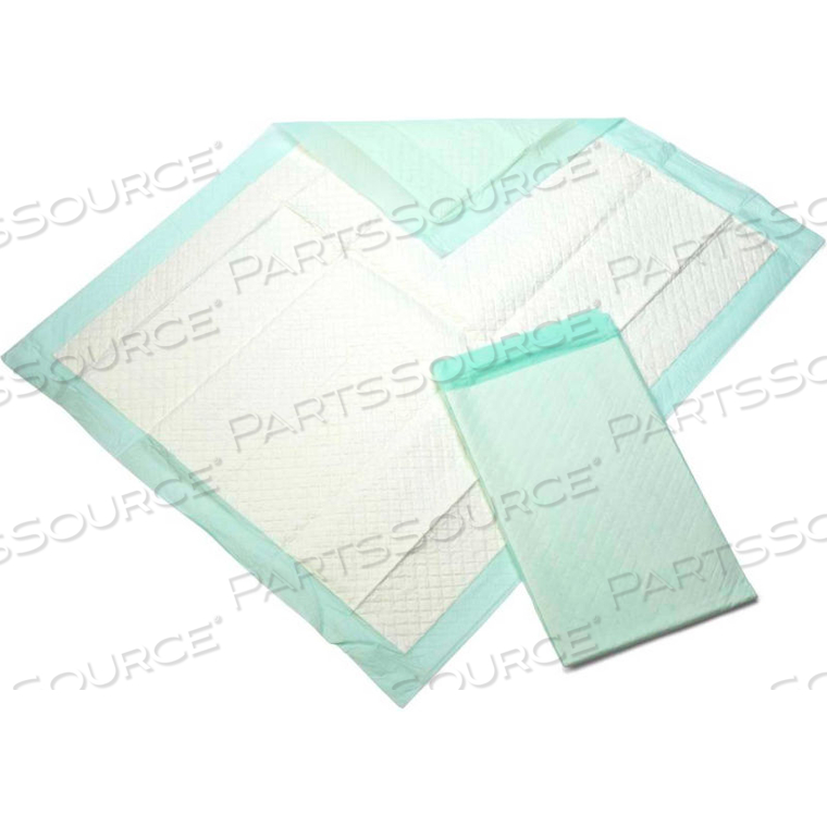 DELUXE DISPOSABLE FLUFF AND POLYMER UNDERPADS, 30" X 36", GREEN, 75/CASE 