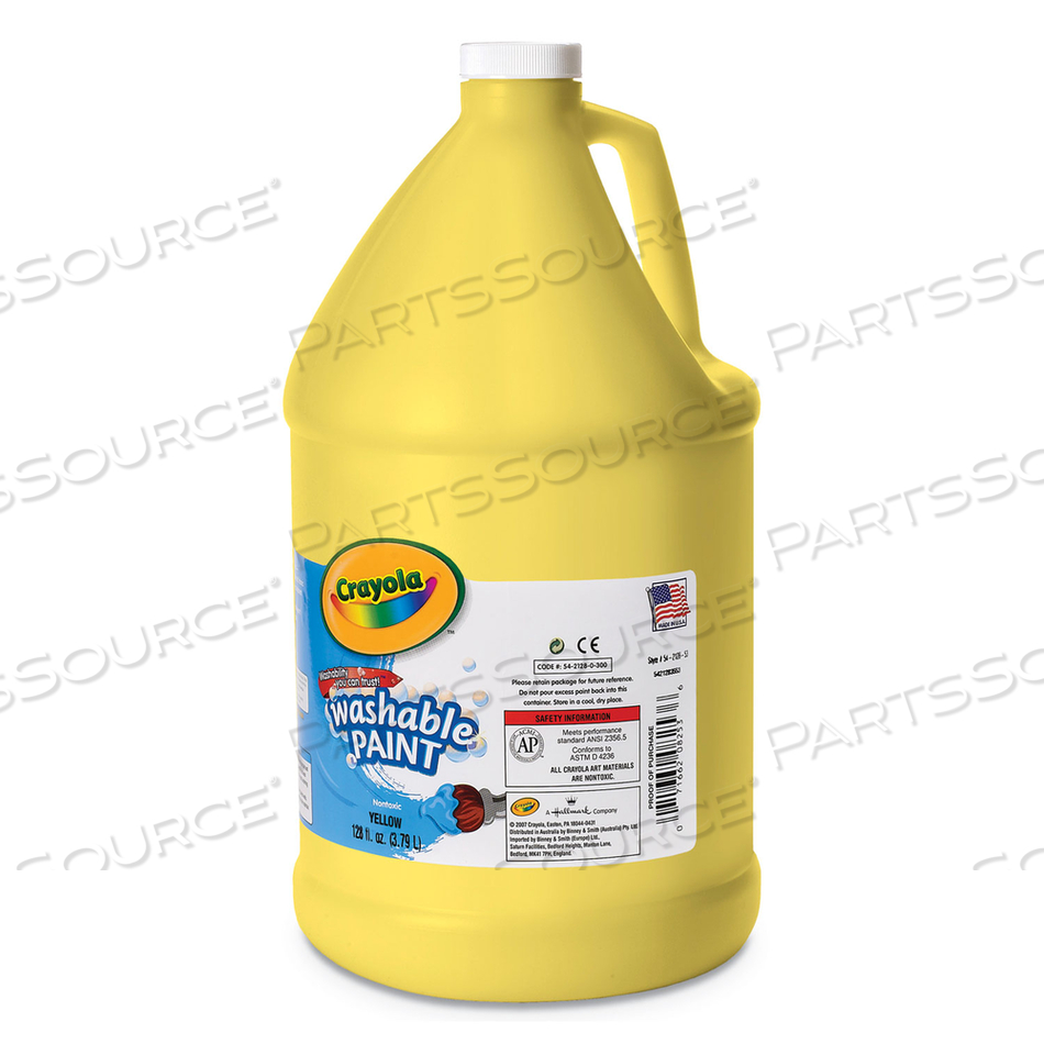 WASHABLE PAINT, YELLOW, 1 GAL BOTTLE by Crayola WASHABLE PAINT, YELLOW, 1 GAL BOTTLE by Crayola