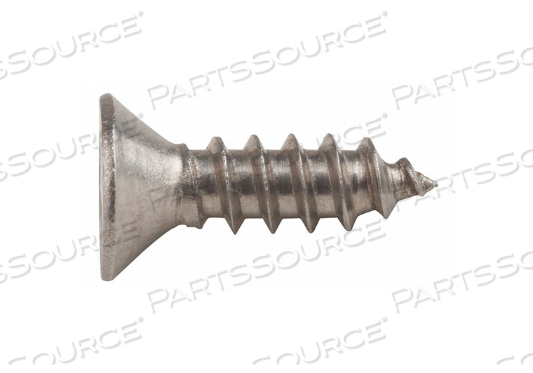SHEET METAL SCREW, #4 SIZE, 3/8 IN LG, 18-8 STAINLESS STEEL, PLAIN, FLAT, SMS, PHILLIPS by Fabory