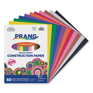 SUNWORKS CONSTRUCTION PAPER, 50 LB TEXT WEIGHT, 9 X 12, ASSORTED, 50/PACK by Prang