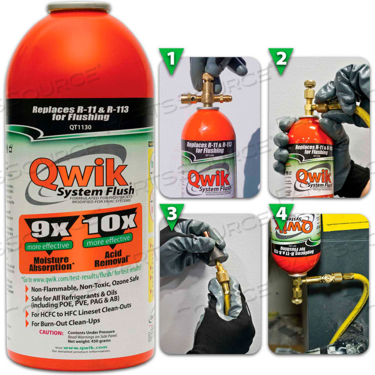 QWIK SYSTEM FLUSH ORANGE QT1130 - 1 LB. AEROSOL CONTAINER 